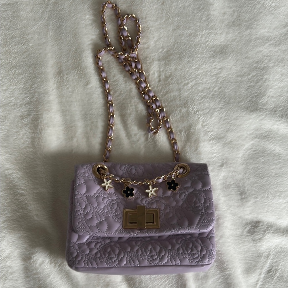 Aldo lilac Quilted Crossbody Bag with Chain Strap